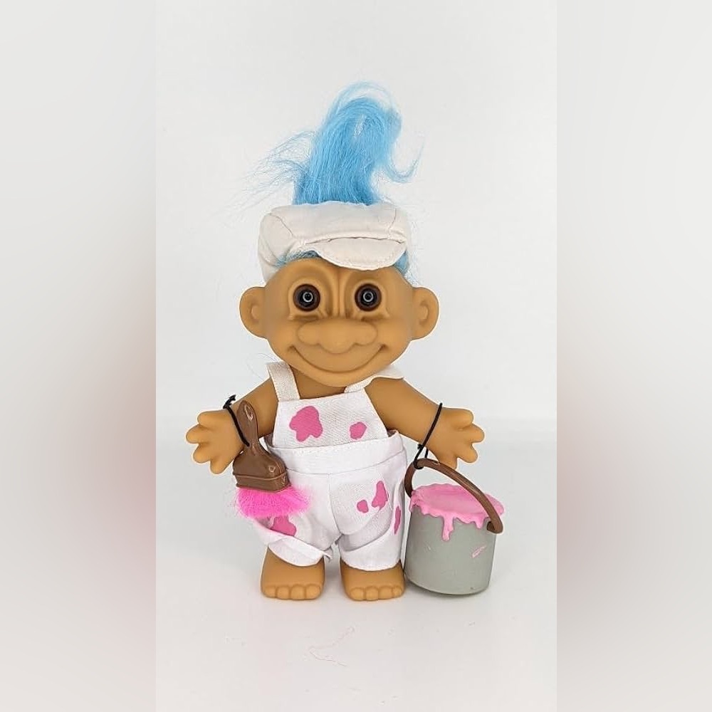 Russ Troll Unique Painter Retro 1980’s Vintage Doll